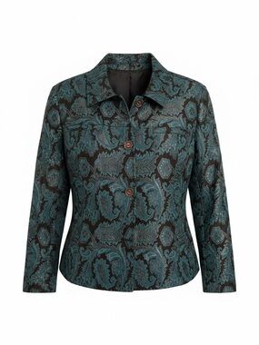 Draper & Damon Teal Paisley Blazer Jacket - Women's